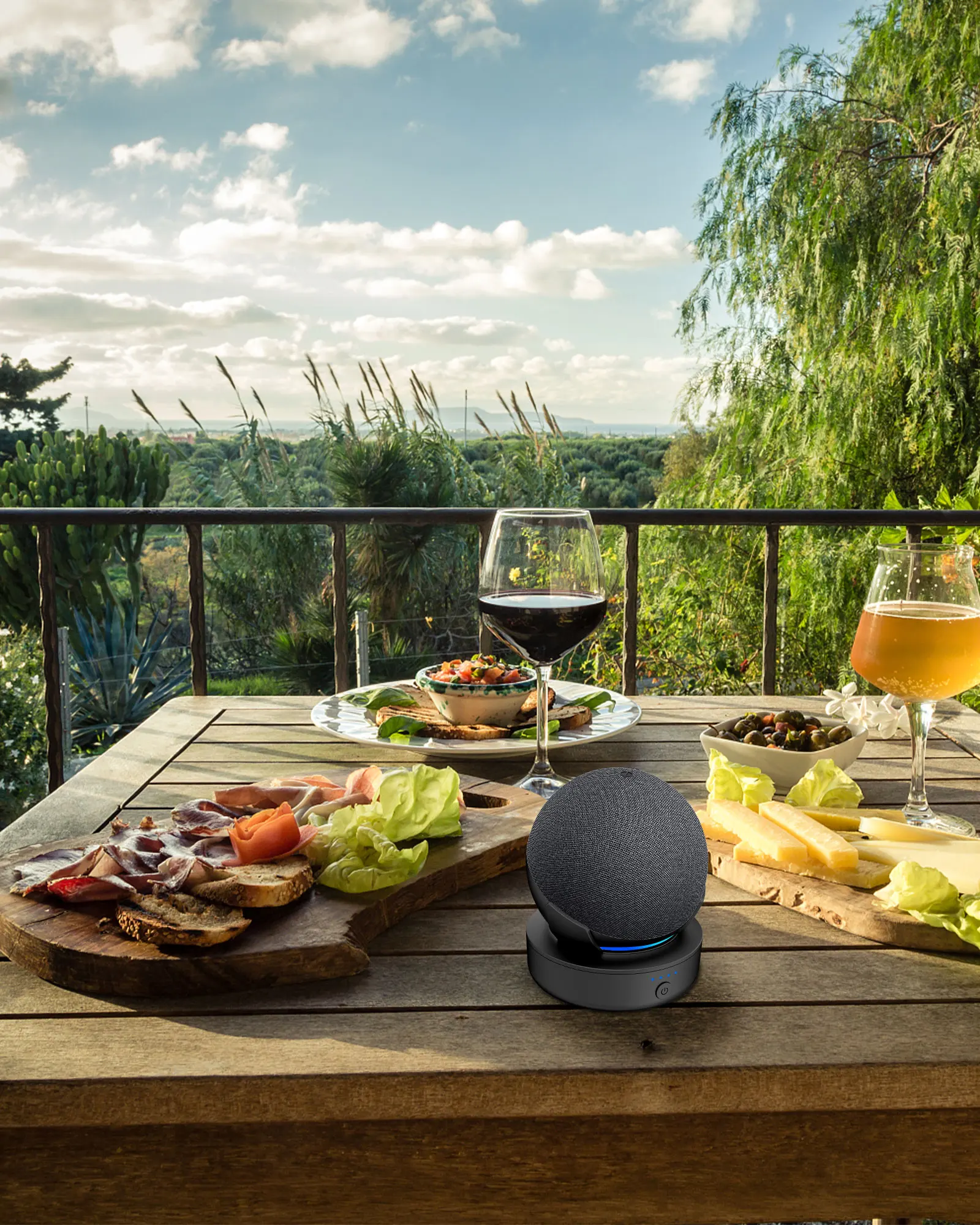 Основание аккумулятора E02 для Amazon Echo Dot 4-го поколения чтобы сделать 4 портативным белого цвета (динамик в комплект не