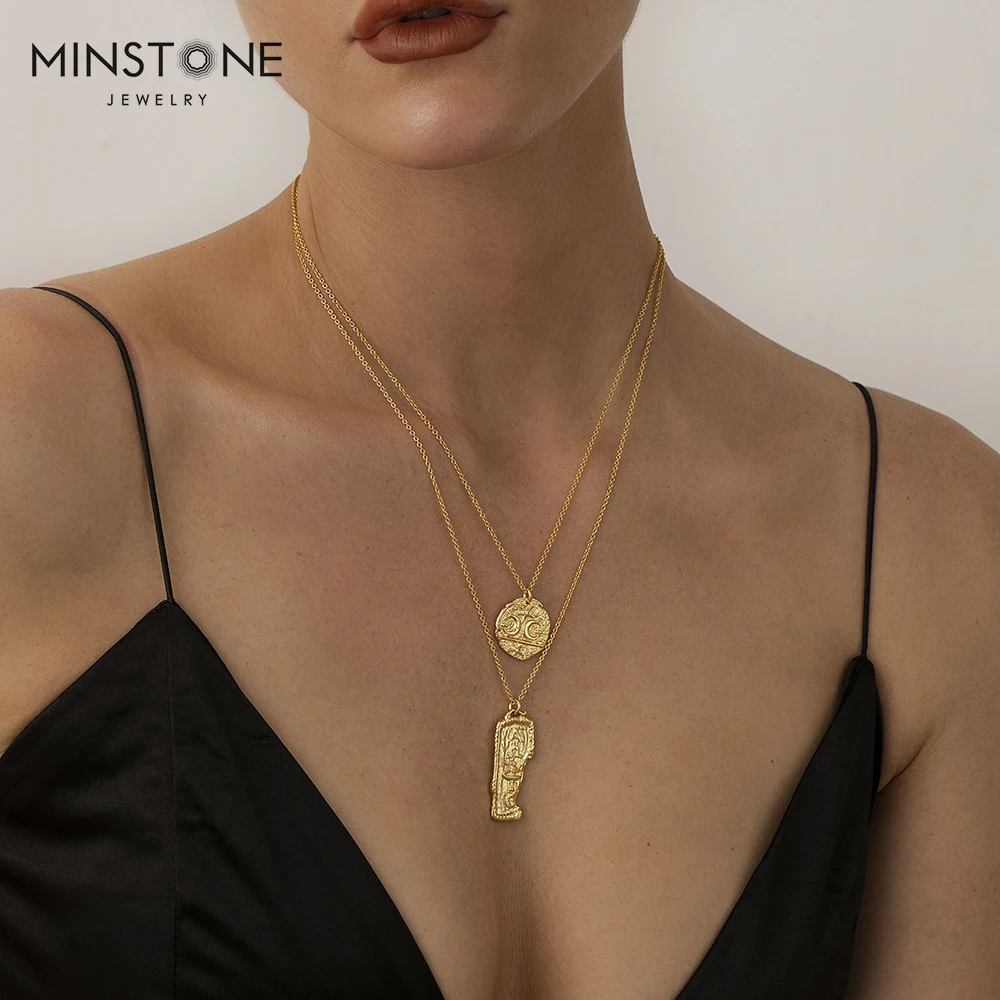 2022 14K gold moon star lion eyes round pendant medallion choker for Women vintage necklace victorian jewelry memorial jewelry