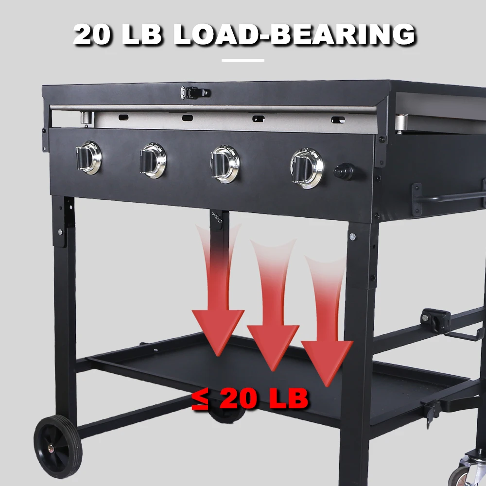 Gexiang Manufacturer Customized Knob Controlled Heat Outdoor Steel BBQ Grill Outdoor Gas with Grill Plate