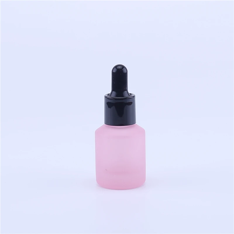 frosted pink & brown glass bottle for essential oil new reagent pipette 15ml essential oil dropper bottle in stock