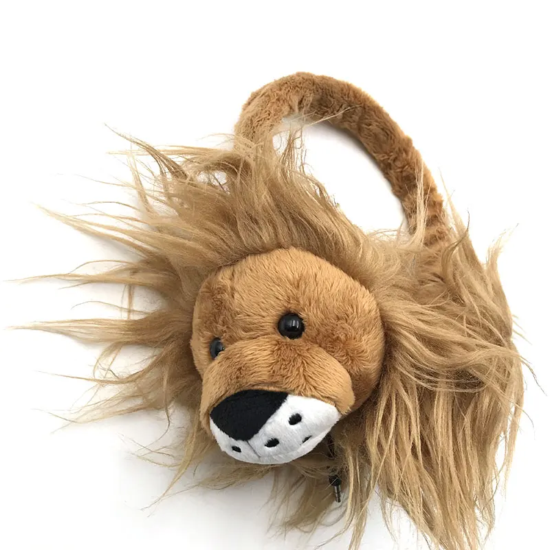Cute Customized Lovely Lion Styles Baby Plush Toys Stuffed Animal Kids Children Headphones