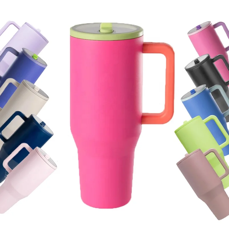 2024 New Design stainless steel tumbler Hydro 40oz tumbler travel mug 40oz mug traveler with handle