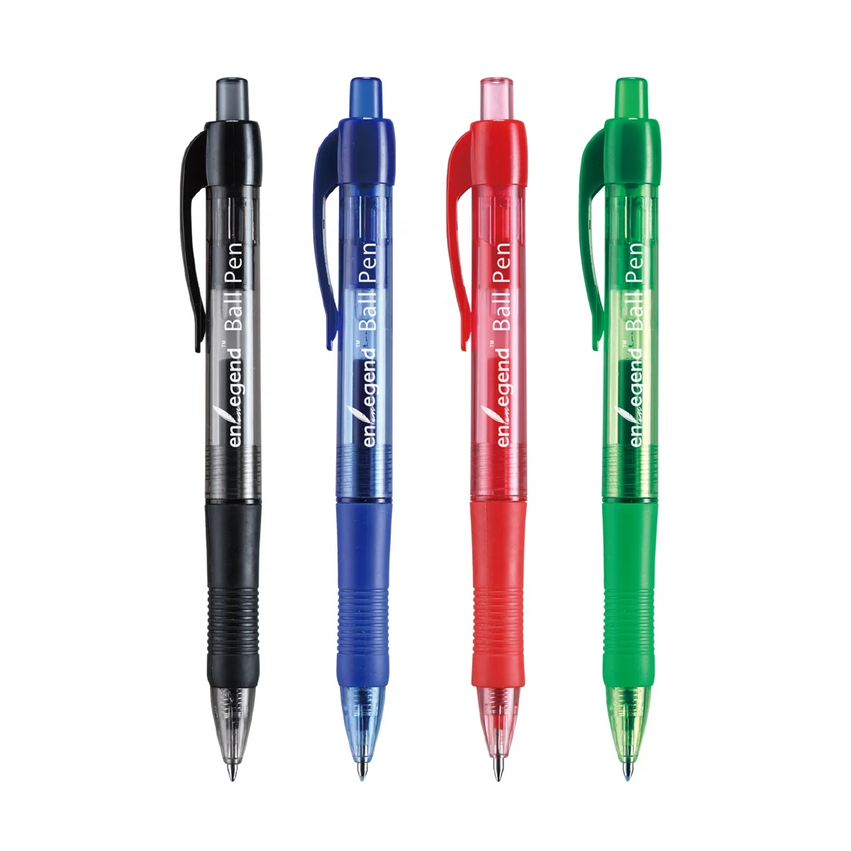 Premium Customizable Retractable Ballpoint Pen: Ergonomic Grip, See-Through Barrel Ideal for School and Office