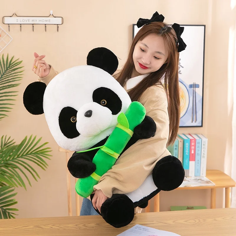 JM Hug Bamboo Fat Panda Soft Toy Child Gifts Bedtime Dolls Cute Plush Zoo Animals Panda Stuffed Animal Toys