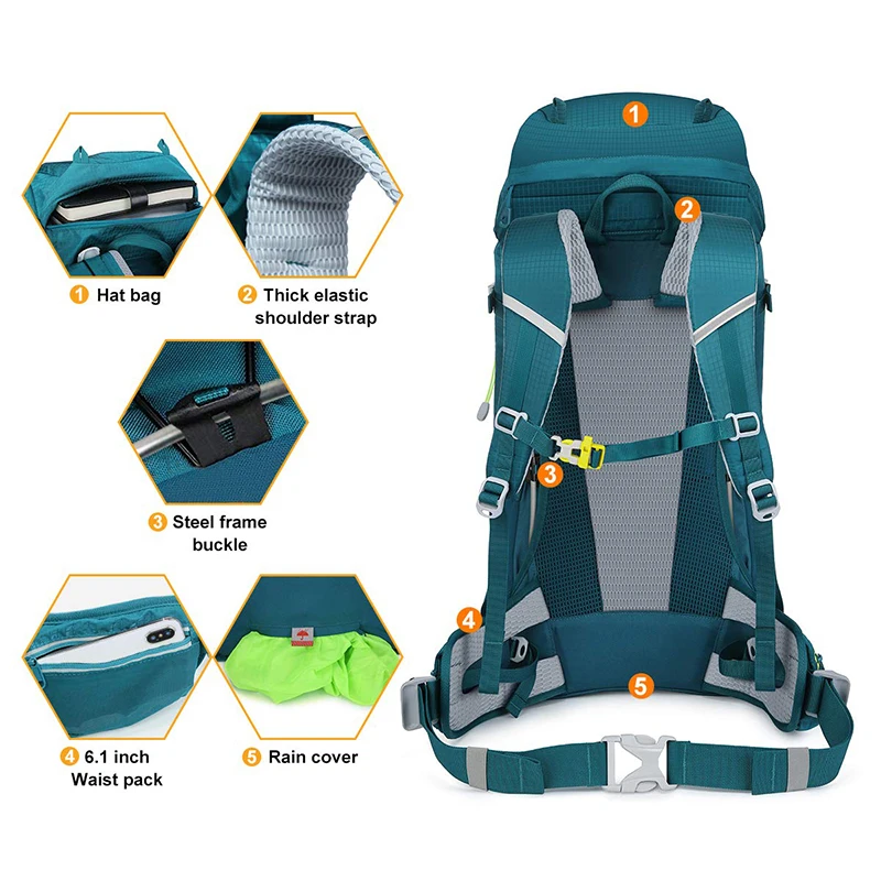 Lightweight waterproof outdoor travel sport trekking camping hiking backpack camel mountaineering backpack bags knapsack