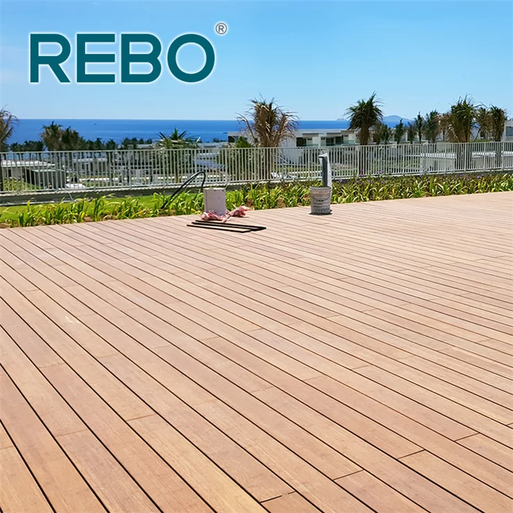 Waterproof outdoor bamboo tongue and groove decking floor covering board