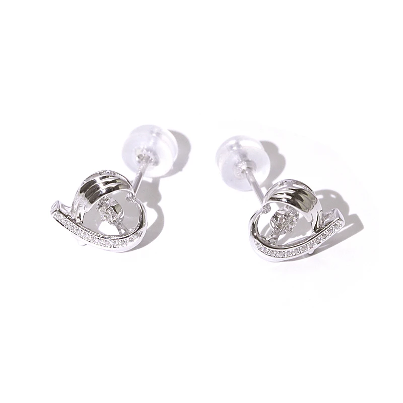 
FFT New Arrival Female Jewelry custom love heart shaped luxury diamond earrings 