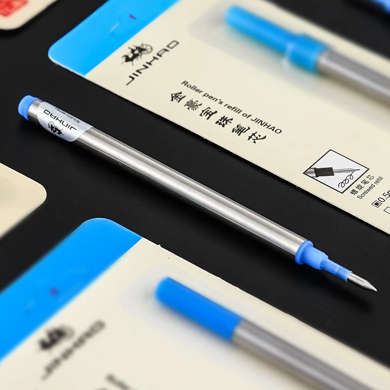 Jinhao Baozhu pen straight insertion rotating refill 0.5/0.7 black blue gel pen ballpoint pen replacement core refill