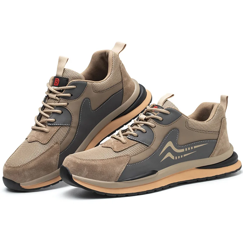 Los nuevos zapatos de seguridad antipinchazos antigolpes de gamuza de cuero puro de moda son muy rentables y de buena calidad.