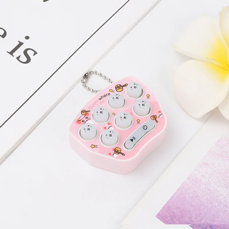 Interactive Game Keychain Fidget Toys Cube HandHeld Pop itting Push Bubble Simple Dimple whack-a-mole Game Mini Fidget Toy