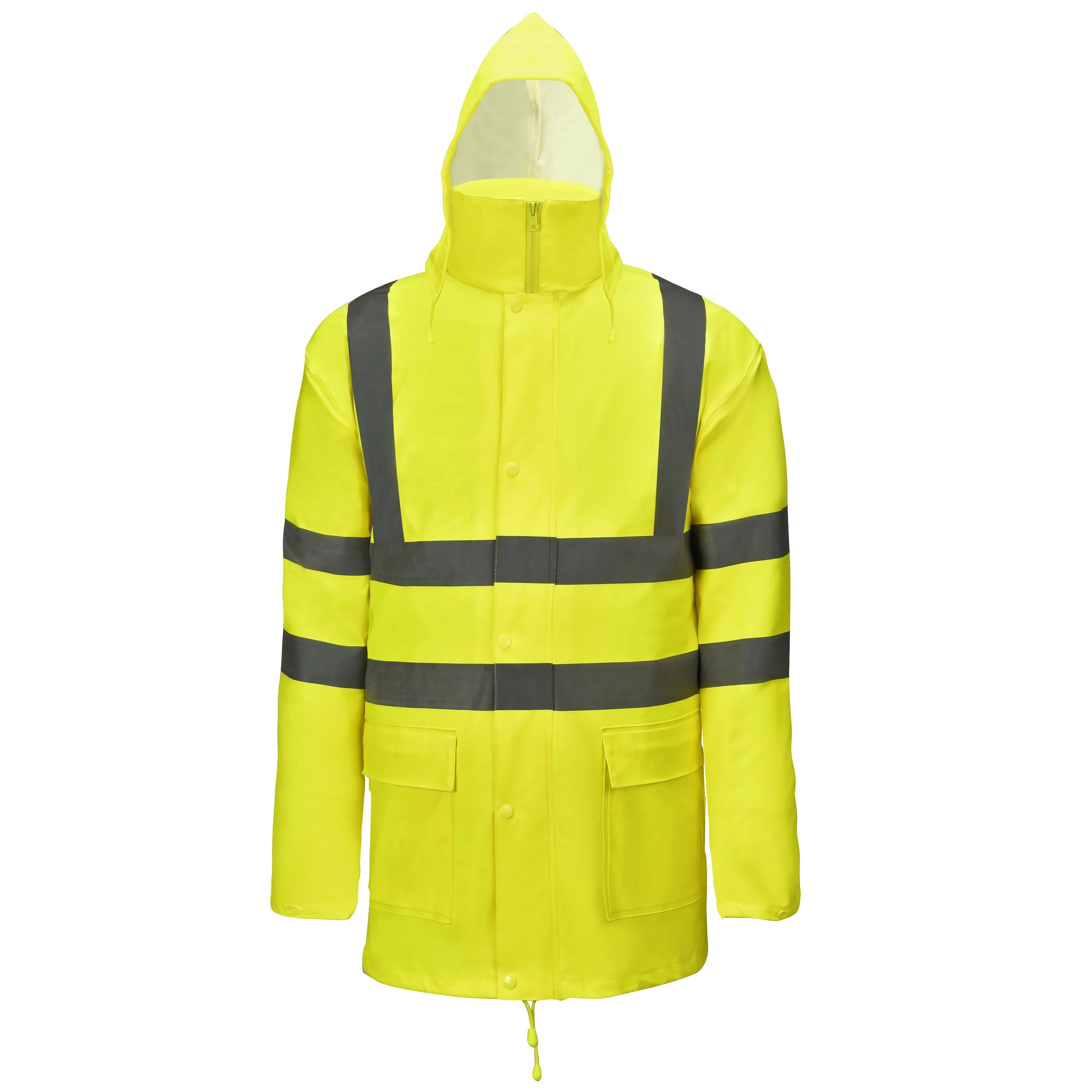 
PU/PVC polyester fabric Waterproof Rain Jacket Pants With hood for Men Women Rain Suits 