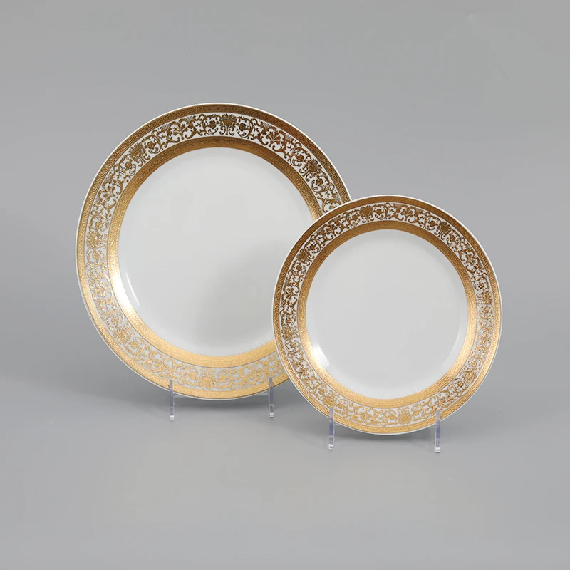 New luxury European, American, Italian, Russian and Arabic style bone china dinner plate