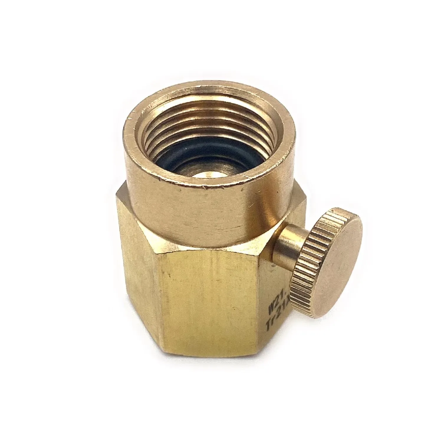 Brass Soda Stream Cylinder Refill Adapter with Switch for Refill Soda Stream co2 bottle Refill Adapter Bleed Valve TR21-4 to W21