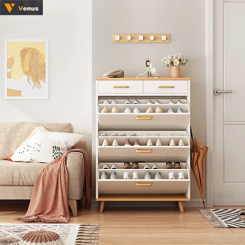 Home Living Room Furniture White Shoe Rack Cabinet Cheap Price Manufacturer Wooden Shoe Storage Cabinet Shoe Rack Designs