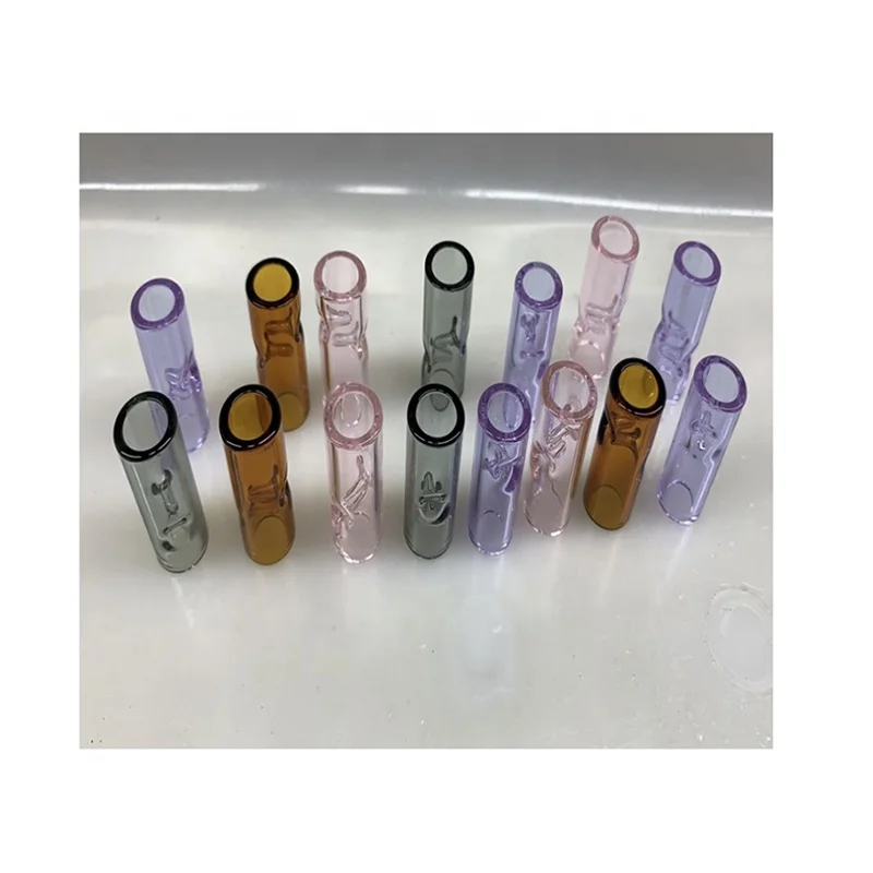 Factory direct sales glass cigarette holder filter production section glass pipe customized model with LOGO printed glass tip