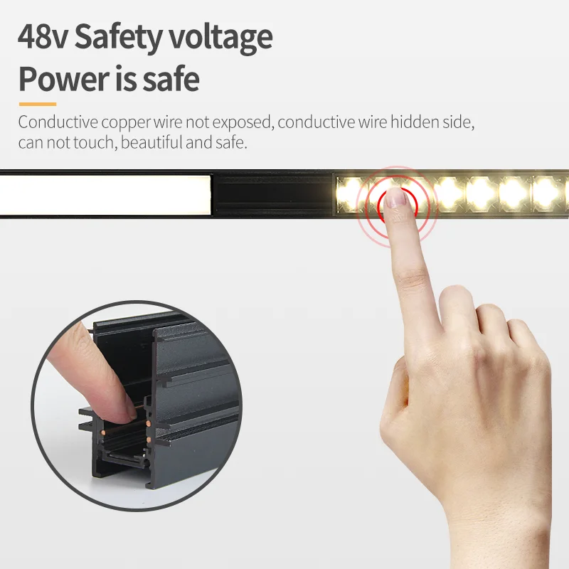 Wholesale Retail High End Safety Voltage Dc48v Flushed Recessed Trimless Magnetic Led Lights Track Magnetic Spot Light Track