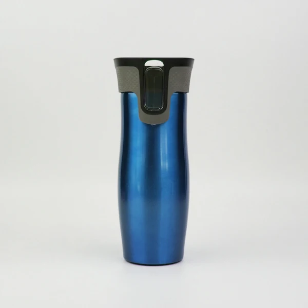 High quality 16 oz sliver stainless steel autoseal thermo cup thermal tumbler travel coffee mug with easy-clean lid