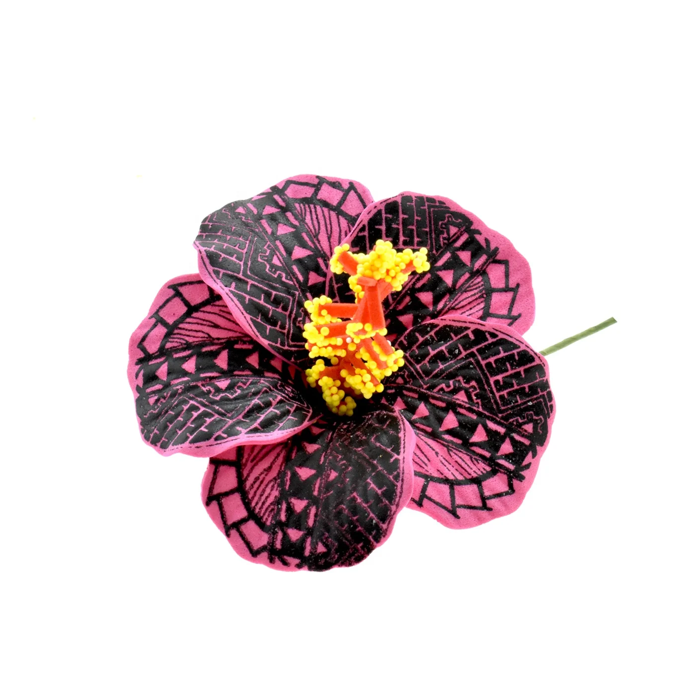 Hibiscus Hair Flower with Stem Accessories For Hawaiian Party Decoration  Colorful Soft Foam Flowers for Women Girls