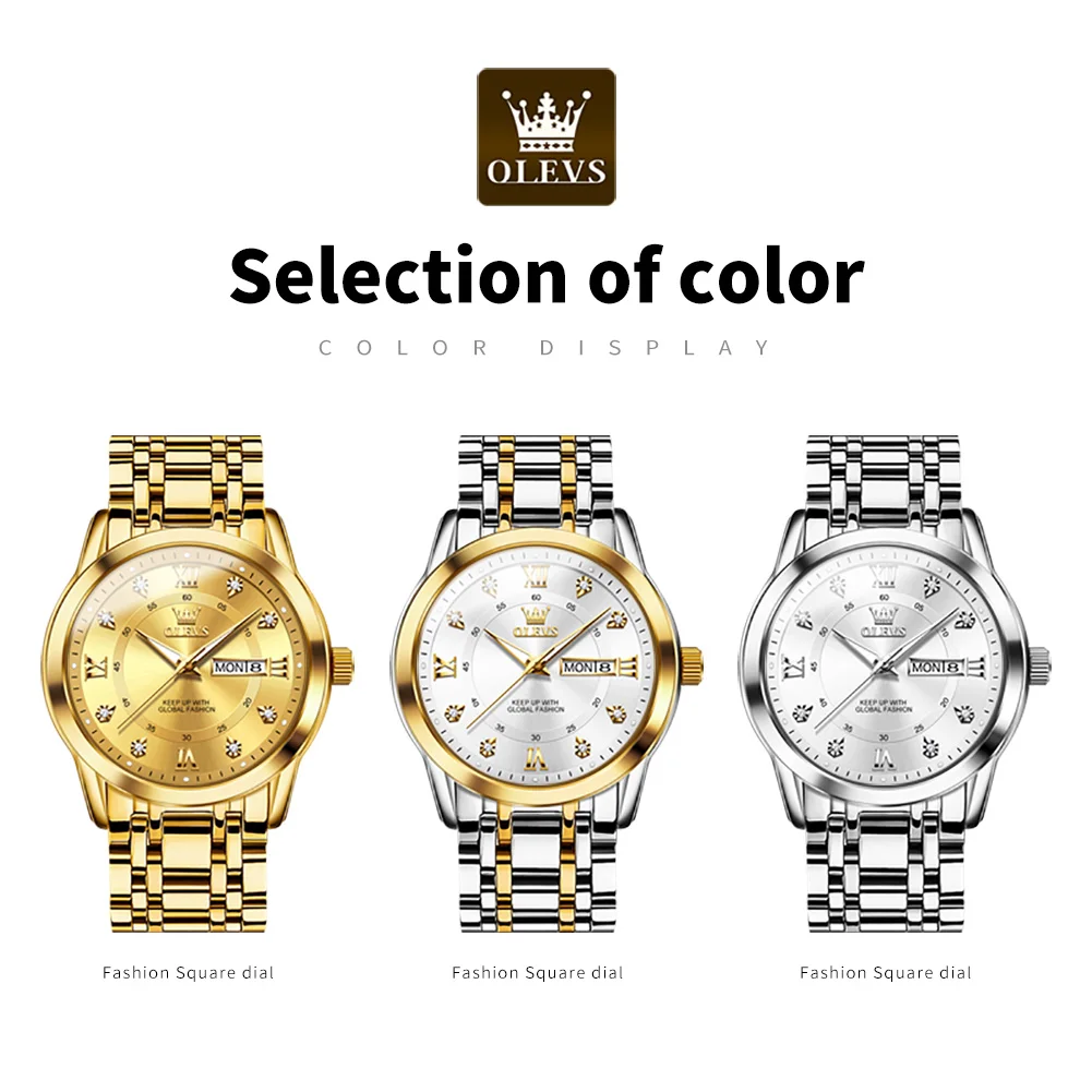 OLEVS 5513 Watch Luxury Brand Hight Quality Original Casual Business Gold Wrist Watch Stainless Steel Men Quartz Watches