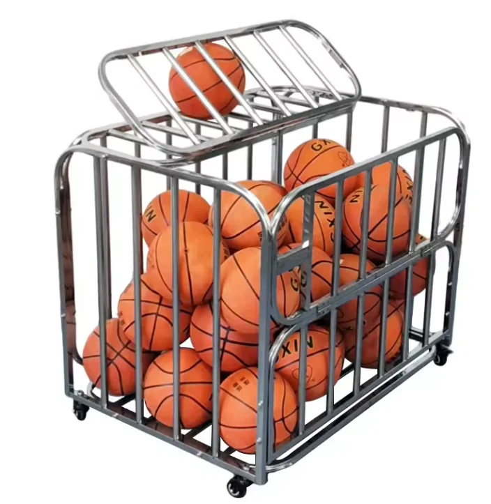 Outdoor Basketball Football Volleyball Sports Equipment Storage Cart Large Capacity Ball Cage