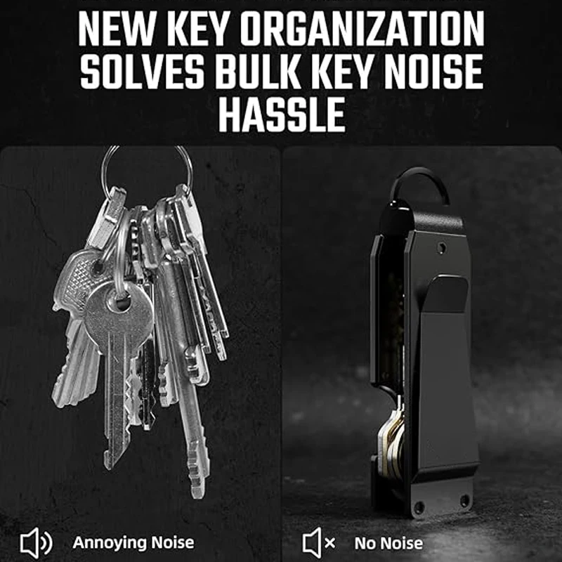 Innovative Metal Key Organizer Holds 2-6 Keys with Screwdriver Keychain Case Holder Minimalist Keys Bag for Less Than 6.2cm