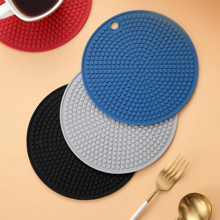 Heat Resistance Round Pot Holder Silicone Trivet Use For Hot Dishes Teapot Pots Pans Cups Hot Pads
