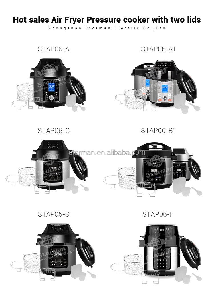 Storman 6L Multipurpose Fast Cooking Electric Digital Pressure Cookers and Air Fryer Oven All in One