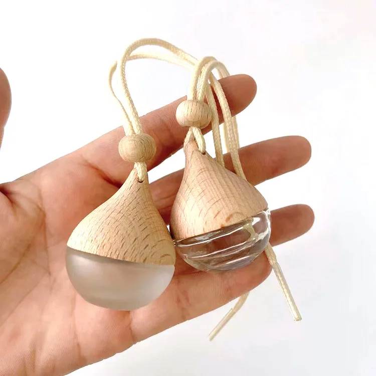 Wholesale Custom Mini Cute Glass Empty Car Hanging Perfume Diffuser Bottle