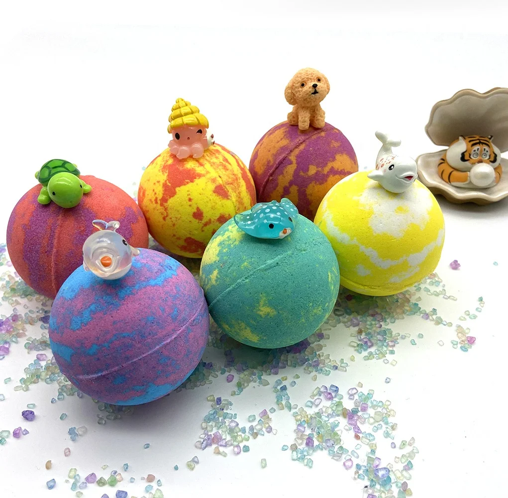Muran MSDS/100% Natural Ingredients Wholesale Private Label Colorful Organic Bath Bombs Gift Set 12 Bath Bomb with Toys Inside