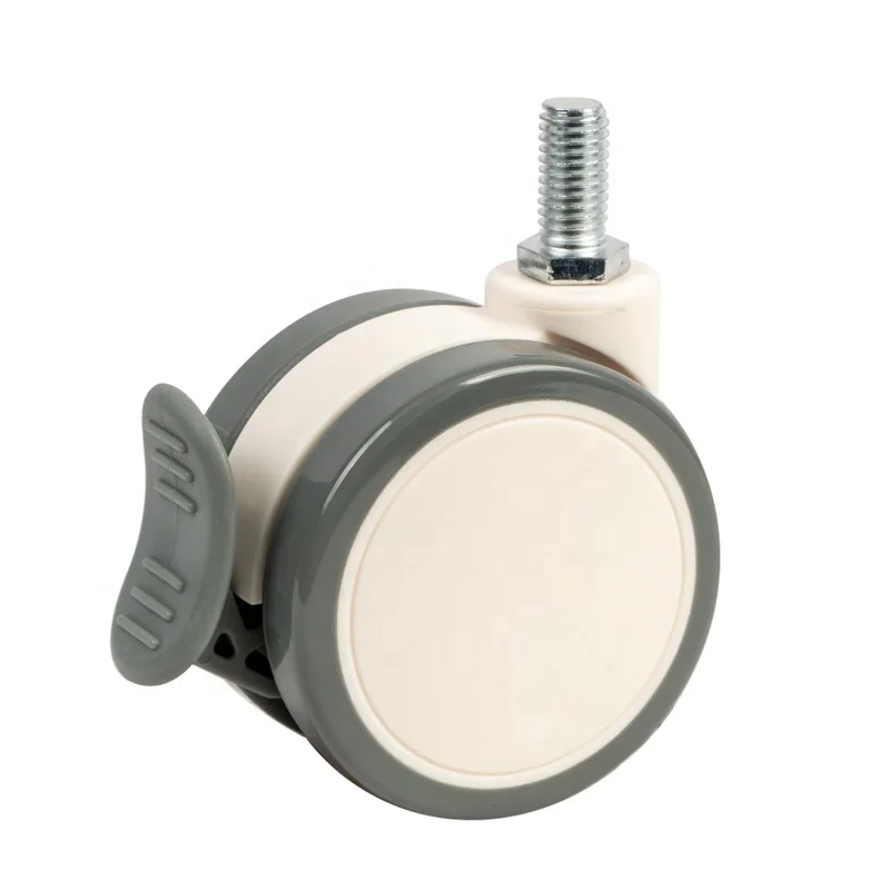 65mm 2.5 inch Medical Device Swivel Nylon and PU Caster Wheels with Friction Ring or Threaded Stem