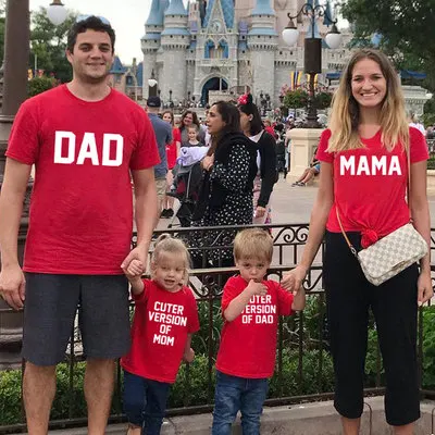 
look family matching short shirts CUTER VERSION OF DAD MOM mama cotton simple casual t shirt loving parent-child outfits summer 