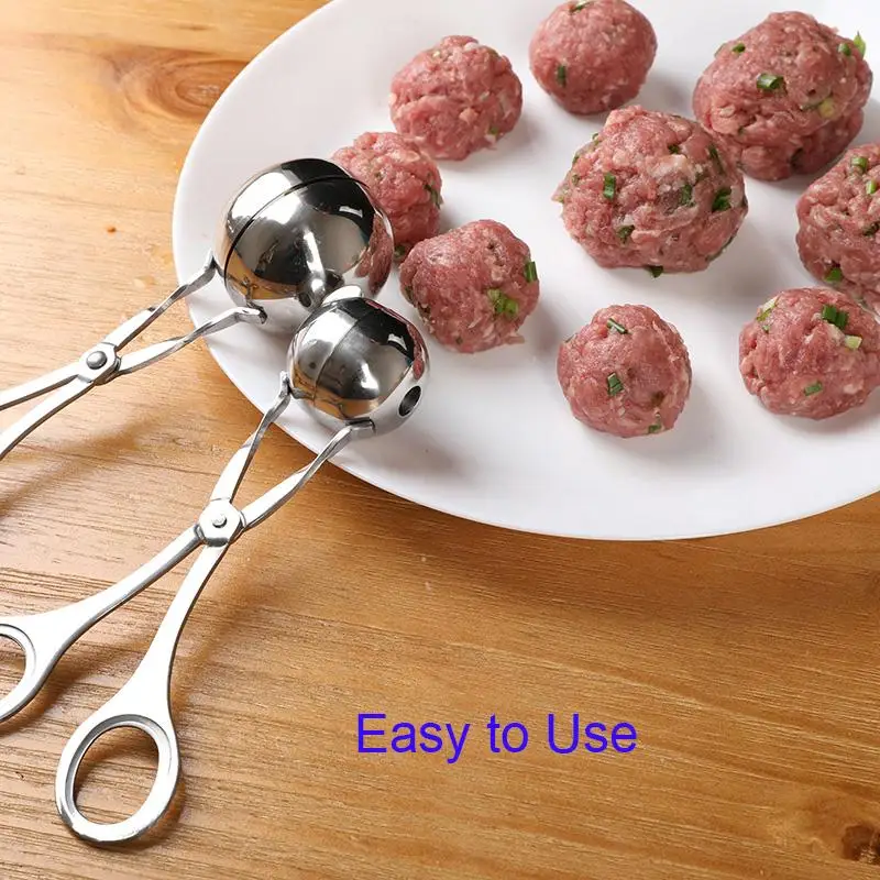 Kitchen Convenient Meatball Maker Stainless Steel Stuffed Meatball Clip DIY Fish Meat Rice Ball Maker Meatball Mold Tools 2020