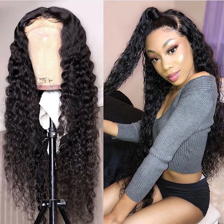 Cheap Raw Indian Virgin Kinky Curly Human Hair Hd Full Lace Frontal Wig Natural Human Hair Transparent Lace Front Wig