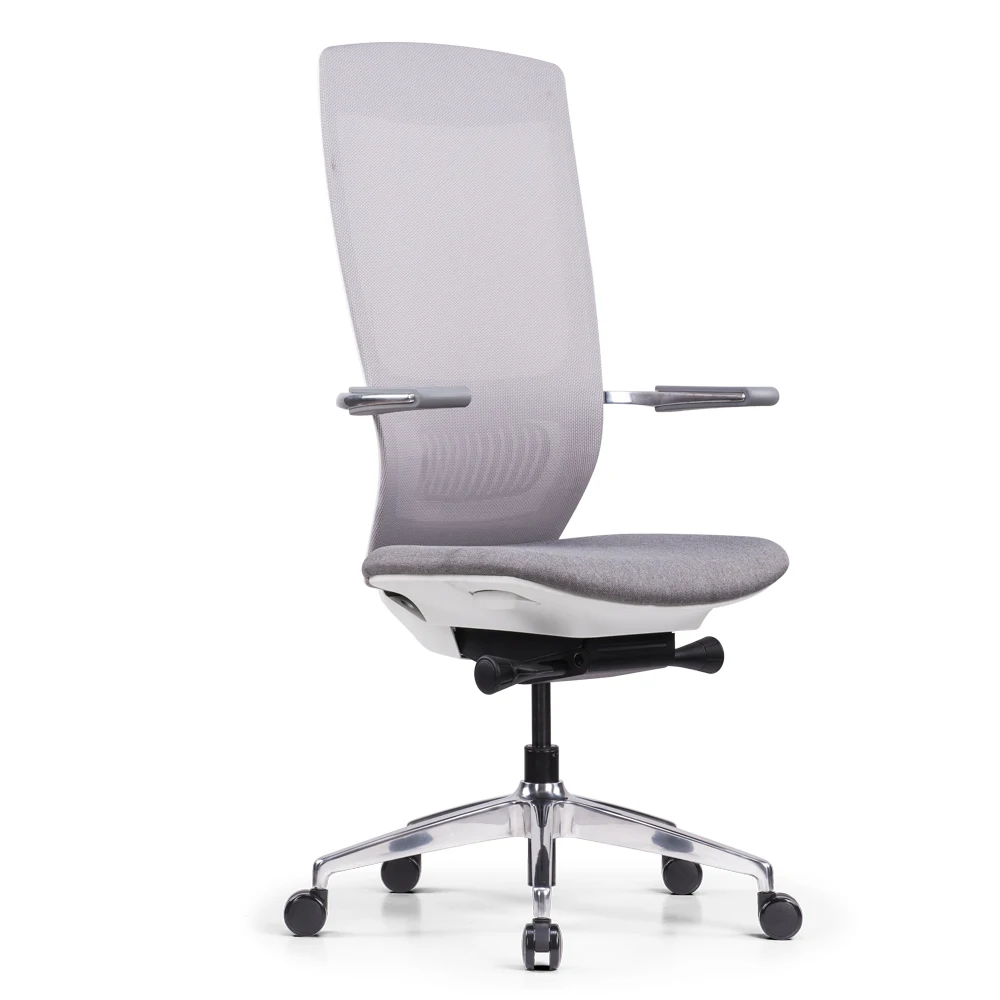 
Modern Furniture Aluminum Base Caster Sliding Seating Design Office Chair 