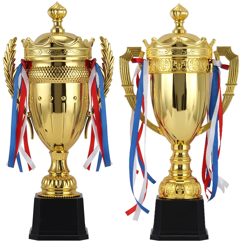 Custom Luxury Gym Competition Real Size Resin Metal Gold World Sports Cup Trophy Award Trophies and Medals