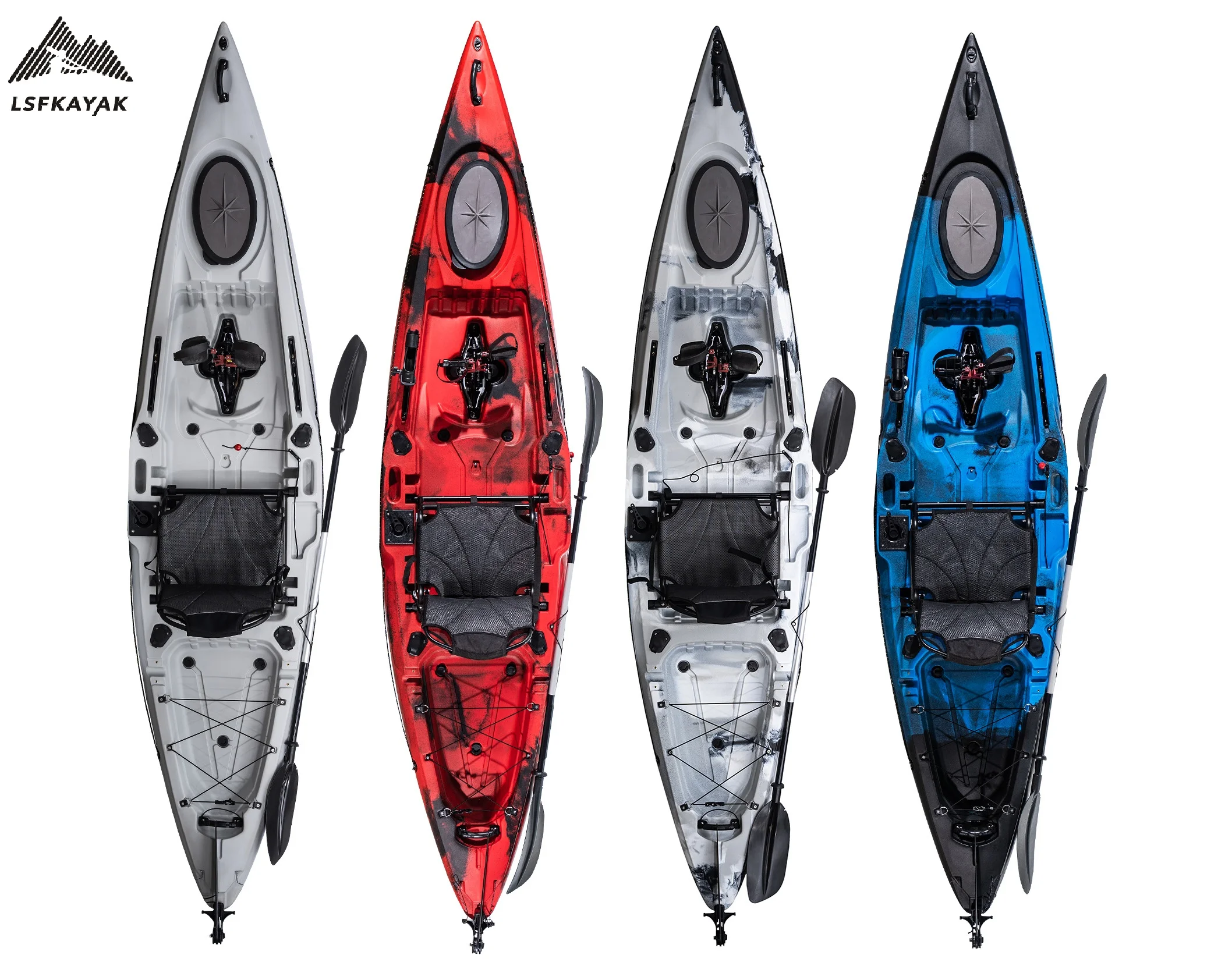 Hot popular Single seat one person 12ft kayak pedal drive kayak sale for fishing