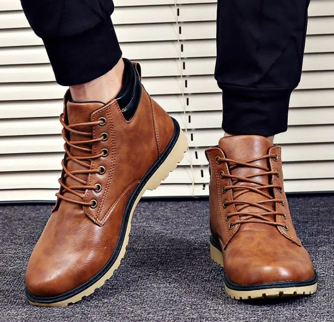 Fashion casual shoes cheap men work snow boots wholesale