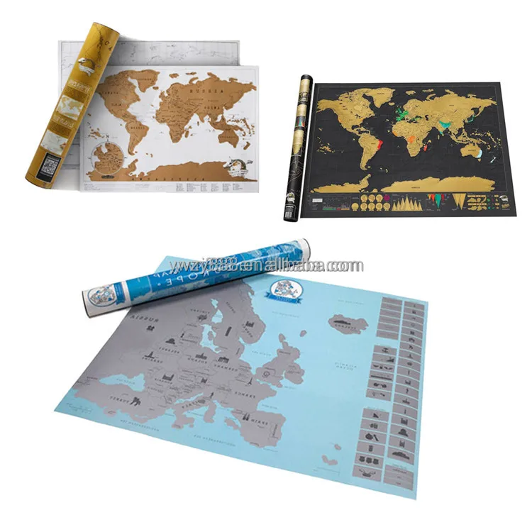 For Wall Deluxe Black Scratch Off World Map Poster Journal Log Giant Map Of The World Stickers Home Office School Decoration (1600482819459)