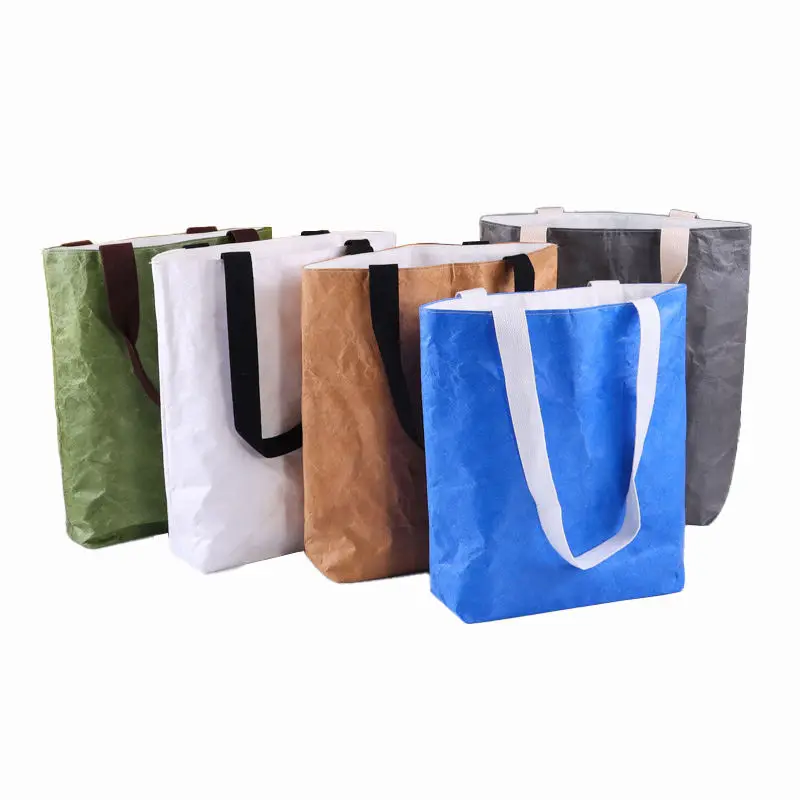 Eco Friendly Custom Logo Reusable Shopping Bags Light Waterproof Dupont Tyvek Paper Grocery Bag