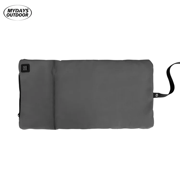 Outdoor Portable Foldable Power Bank Operated PU Leather Stadium Heating Cushion for Bleachers Camping Park Office