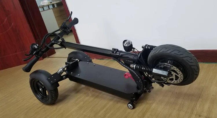 Aluminum 800W 10 inch 200kg load folding three wheel electric scooter for adult