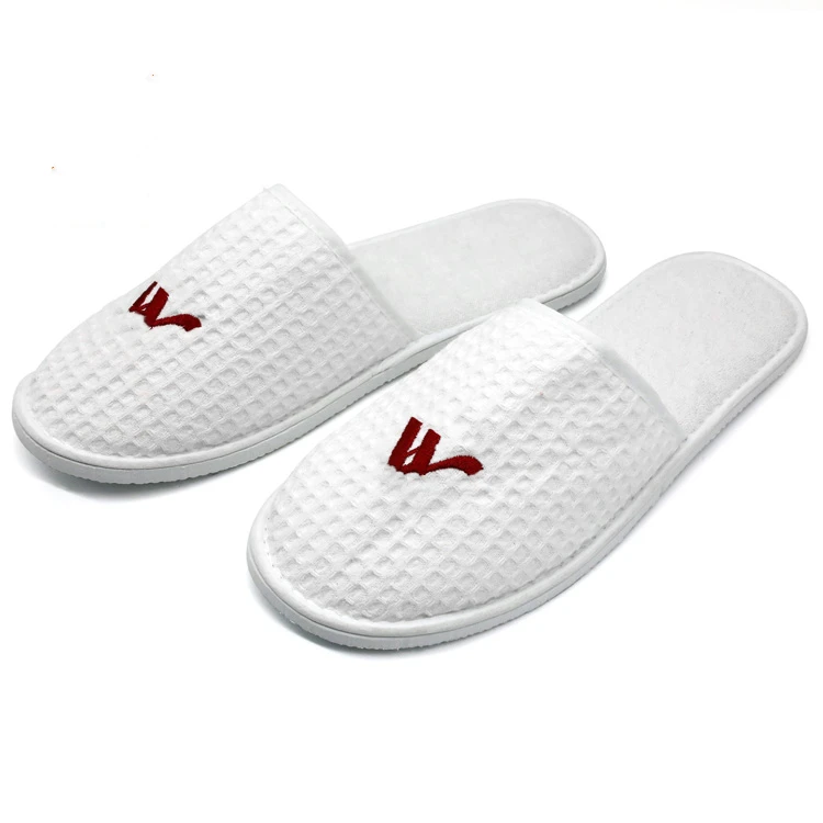
Custom logo four season promotion luxury 5 star hotel room guests eco-friendly disposable white terry spa slippers 