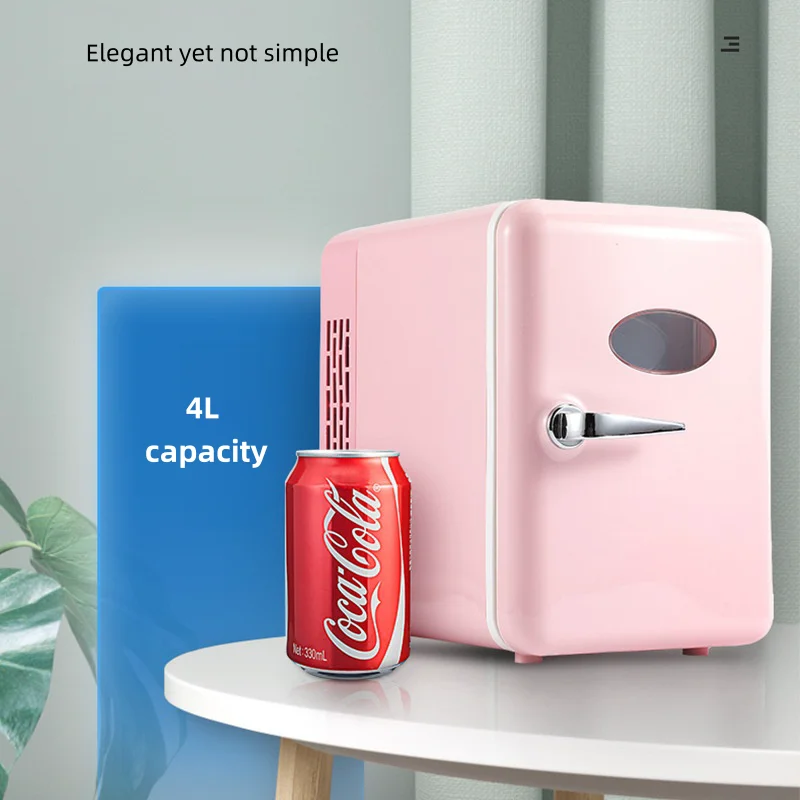 Dual Layer Portable Car Fridge Mini 4L Travel Refrigerator for Camping Electric Freezer for Household Use Cosmetics Refrigerator