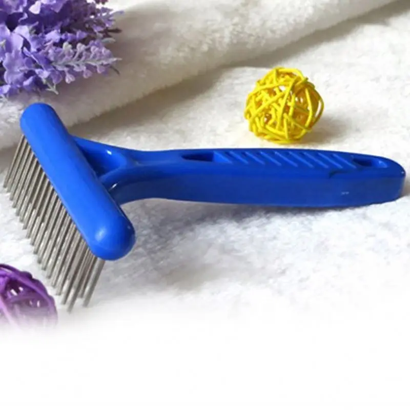 
Pet cat and dog beauty products stainless steel hair removal comb double layer cleaning needle comb 