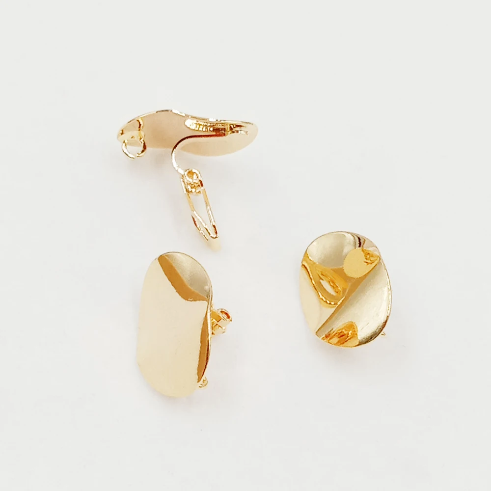 bulk price brass DIY EARRING CLIP WITH RING Jewelry Findings drop earring hook, DIY Earrings Accessories, oval SHAPE