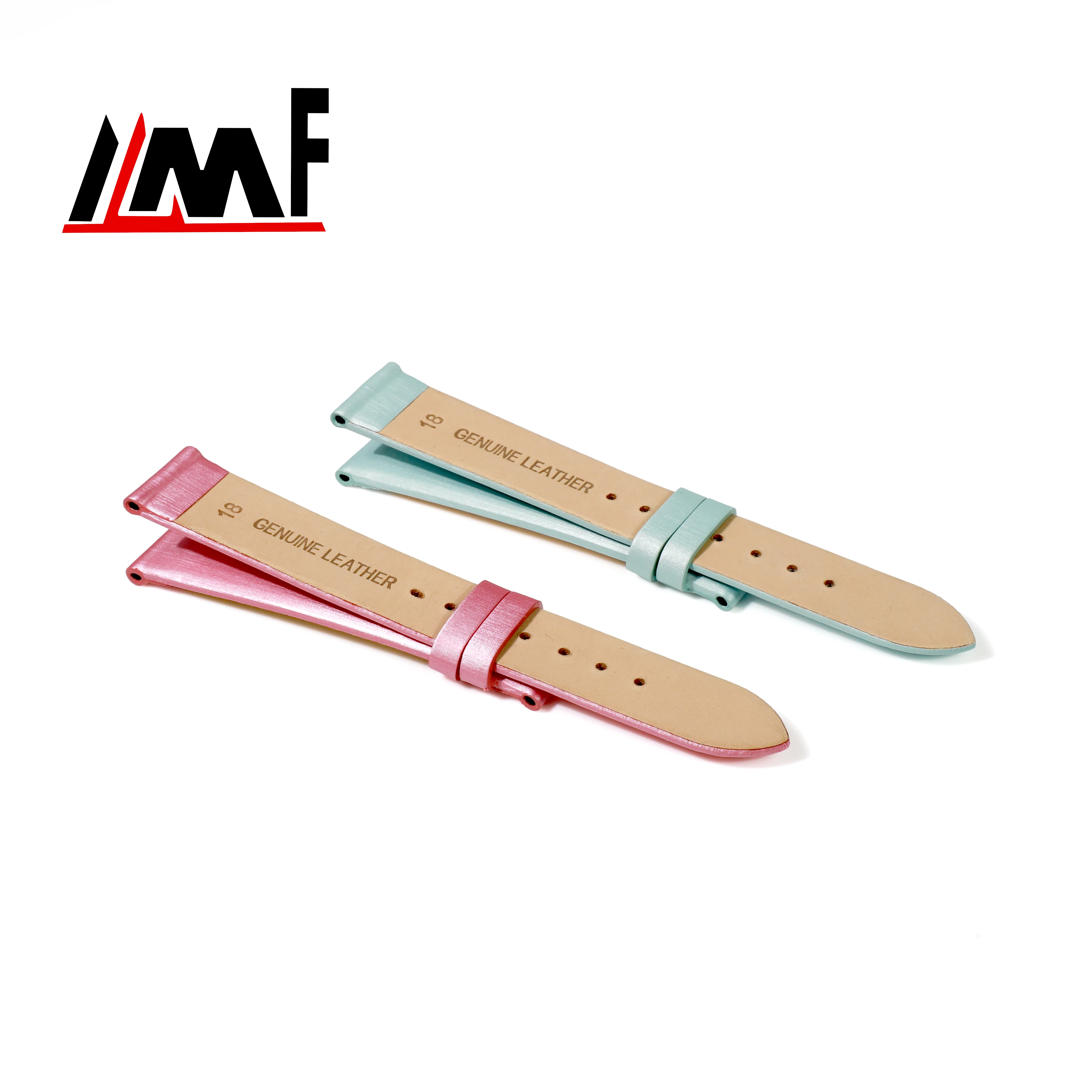 OEM and ODM Genuine Leather Lining Ladies Watch band with Leather Strap Brushed Satin Pattern Watch Bands for women