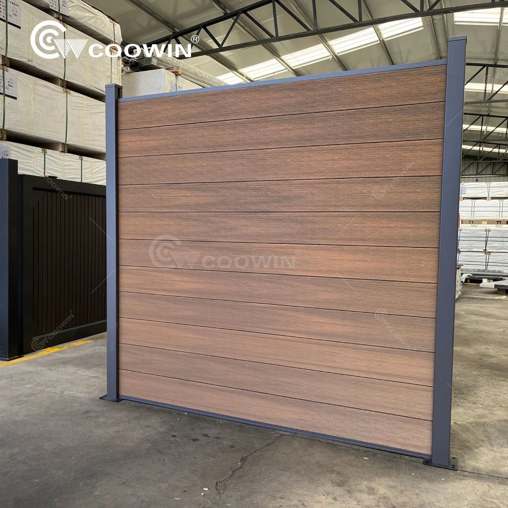 COOWIN Co-Extrusion Garden Fence Panels Outdoor Wood Plastic Composite WPC Fence Panels For Outdoor