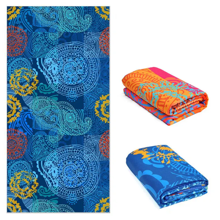 Hot Sale Home Textile 100% Cotton Digital Printed Double Sides Soft Towels Velour Beach Towel With Logo