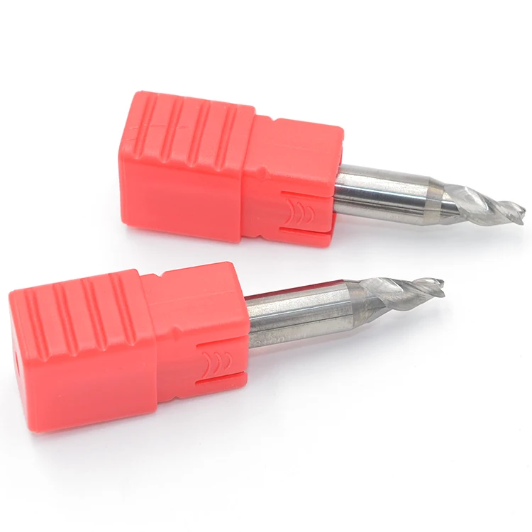 HRC55 3 Edge Taper Alloy 4mm-12mm Shank Tungsten Steel Flat Bottom Milling Cutter For Engraving Stainless Steel Aluminum
