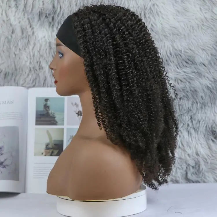 Afro Kinky Curly Headband Wigs Wholesale Cheap Human Hair Afro Kinky Curly Headband Wig